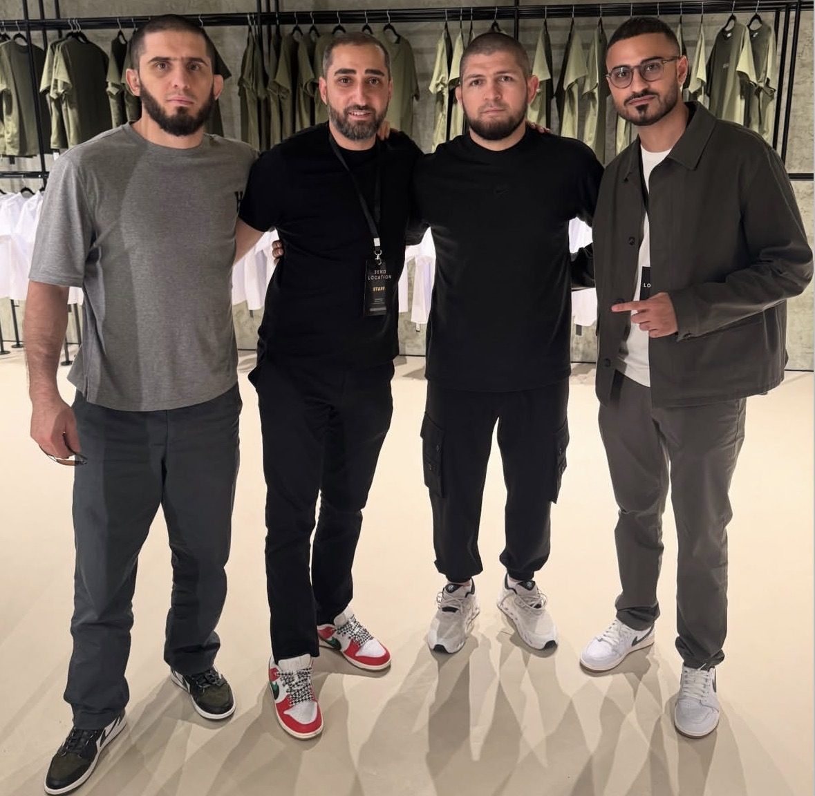 Kevin Aoun with Khabib Nurmagomedov and Islam Makhachev