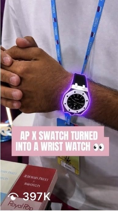 Reel of an AP x Swatch turned into a wrist watch